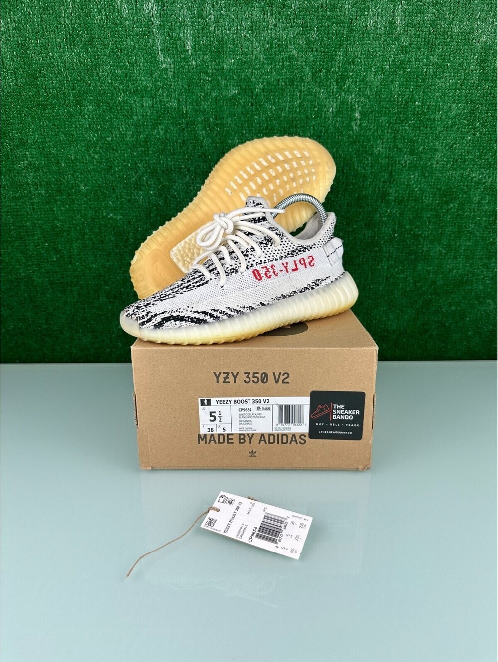 Size 5.5M/7W - adidas Yeezy Boost 350 V2 Low Zebra (CLEAN!)